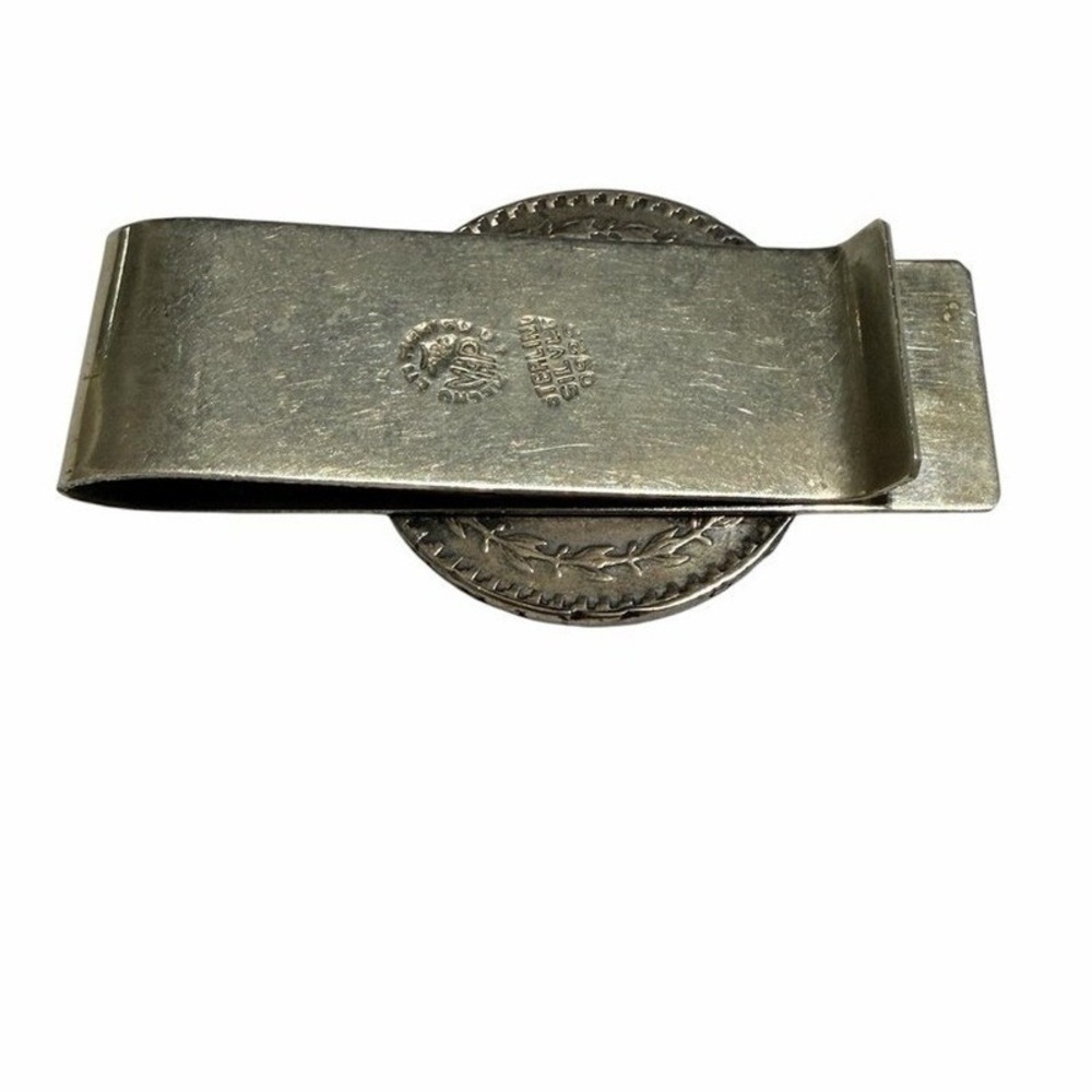Vintage Taxco Mexican 925 Sterling Silver Money Clip 1958 Un Peso Coin - Picture 5 of 7